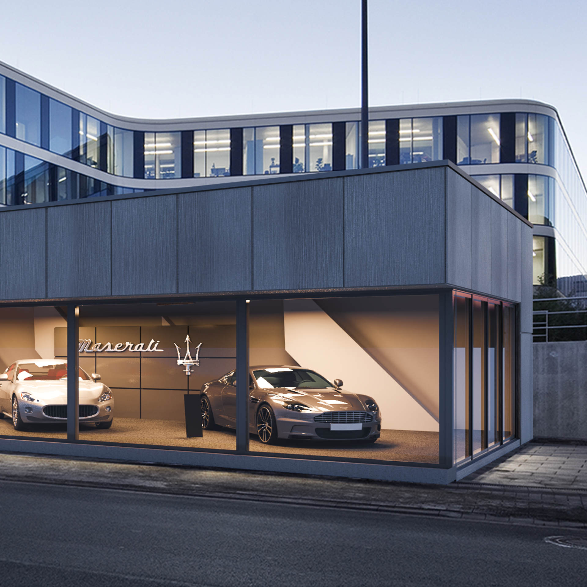 Pavillon, Ausstellungscontainer, Visualisierung