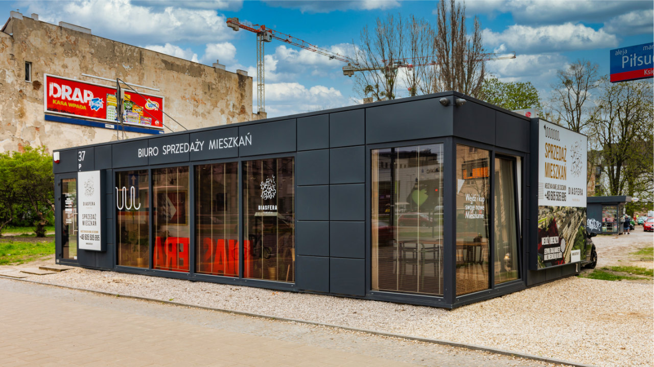 Büro-Raummodul, Wohnungsverkaufsbüro Diasfera 72m2 - Ansicht 1