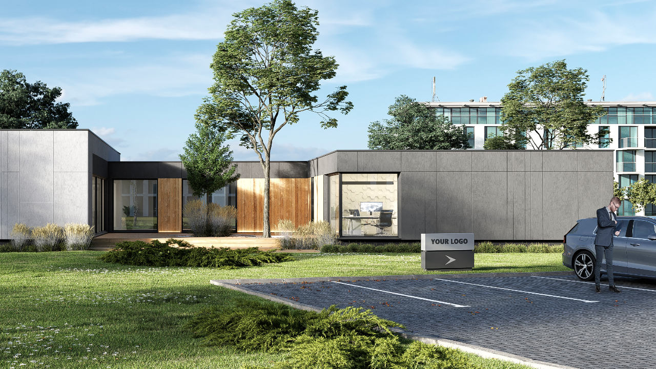Eingeschossiges Wohnhaus 306 m2 – Visualisierung