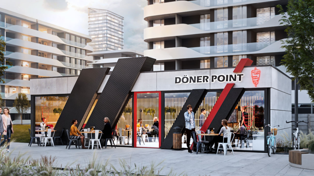 Moderner Gastronomie-Pavillon – Bar / Kebab / Fast Food
