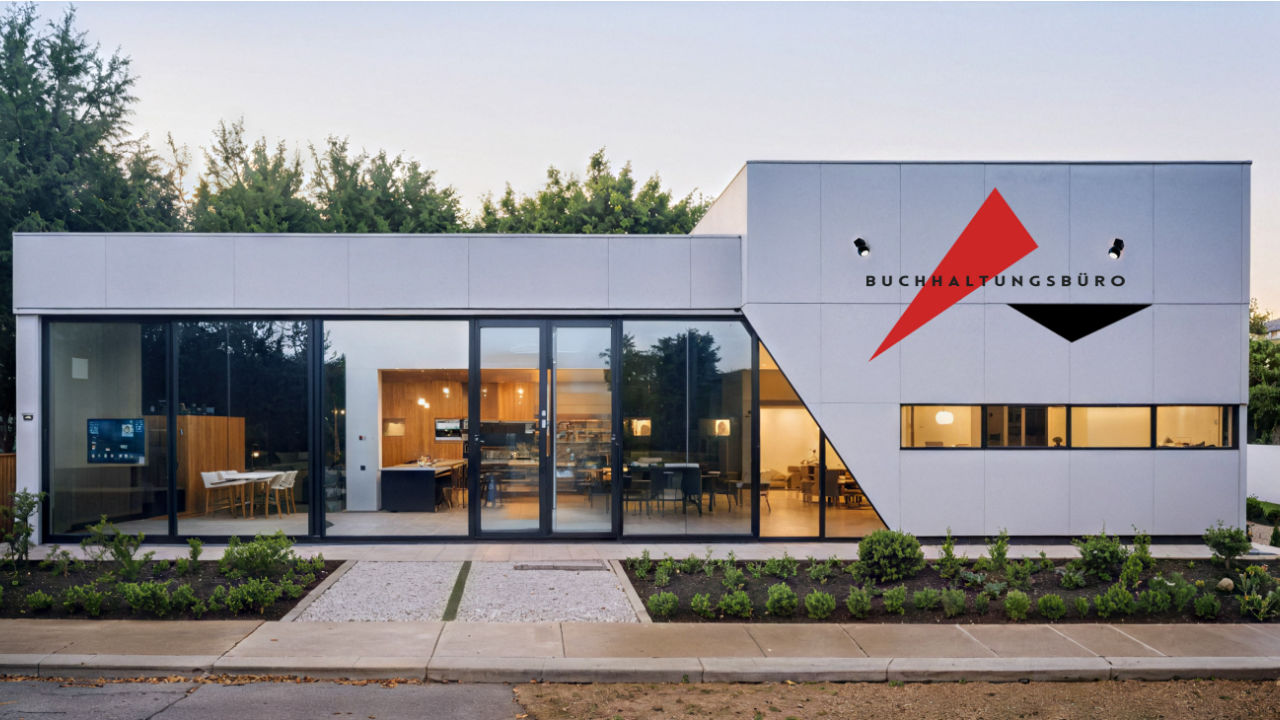 Modulares Gebäude für ein Buchhaltungsbüro – modernes Büro-Raummodul 72 m2 von M&W Construction