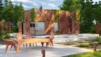CORTEN-Pavillon mit Terrasse – Visualisierung – 2