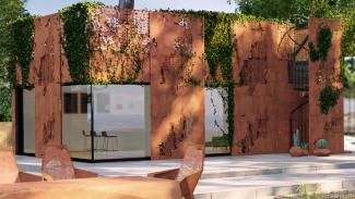 CORTEN-Pavillon mit Terrasse – Visualisierung – 3