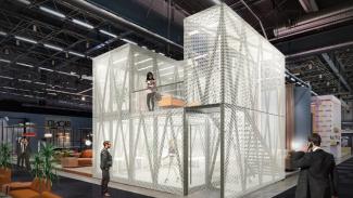 Zweigeschossiger Pavillon mit Terrasse – Visualisierung