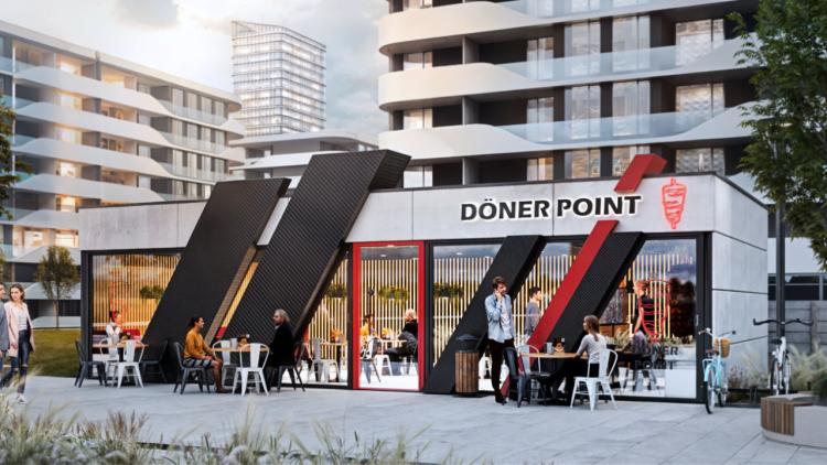Restaurant-/Gastronomie-Pavillon 72m² mit den Abmessungen 12,0 x 6,0 x 3,2m